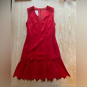 Moschino 90s red carwash ribbon dress